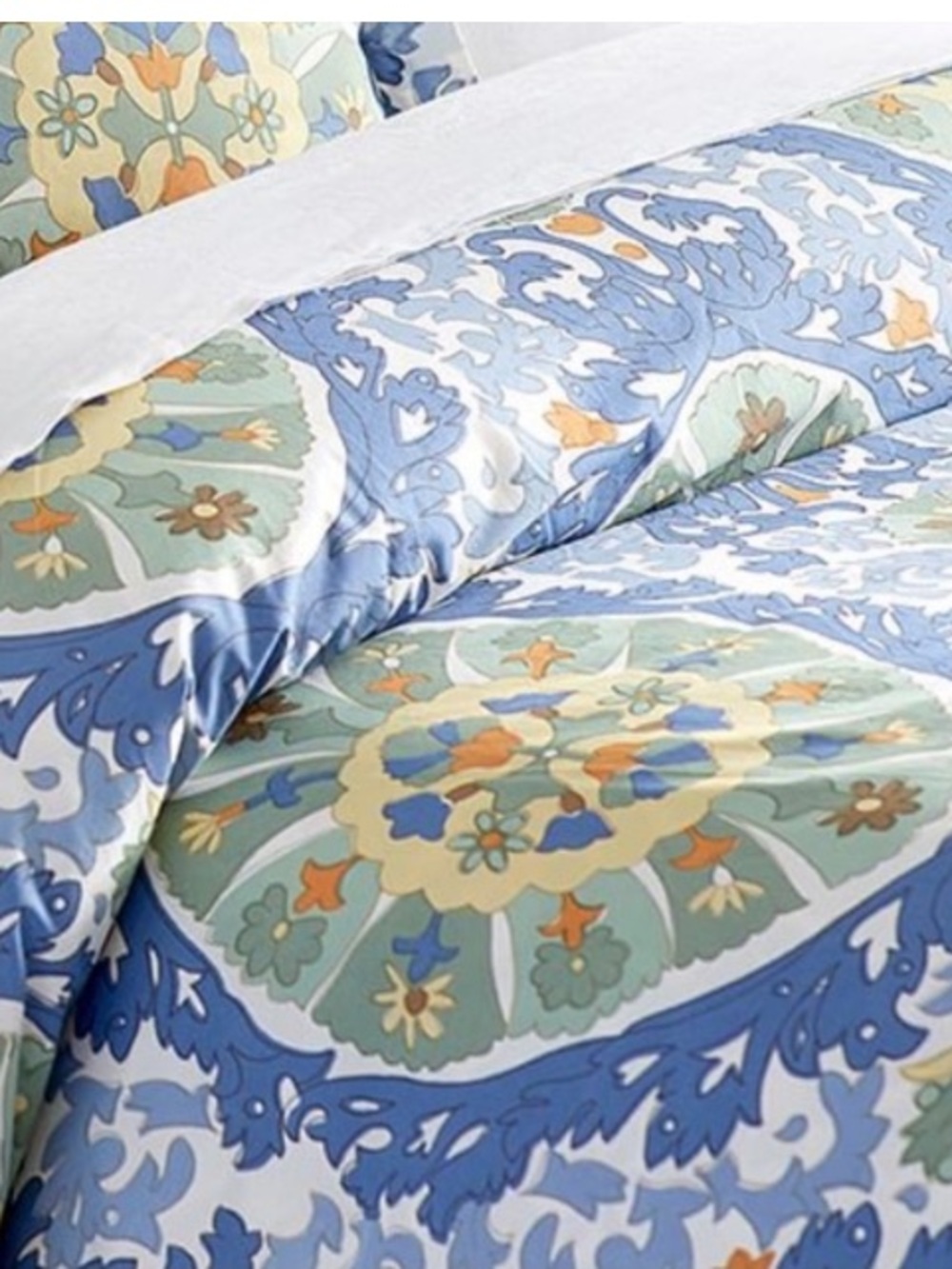 RARE HTF POTTERY BARN - Corrine Suzani Medallion DUVET Cover KING Floral